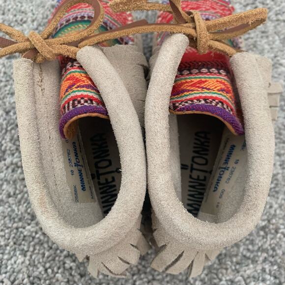 Minnetonka Frisco Stone Colorful Suede Fringe Booties - Toddler Size 10 - Picture 7 of 10